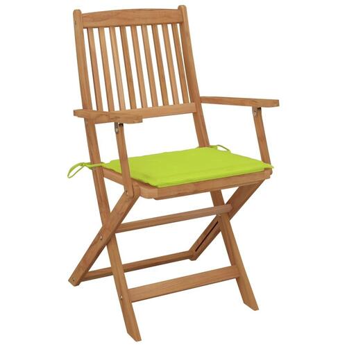 Foldbare havestole 4 stk. med hynder massivt akacietræ