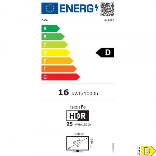 Gaming skærm AOC 27" Full HD 144 Hz (27B36X)