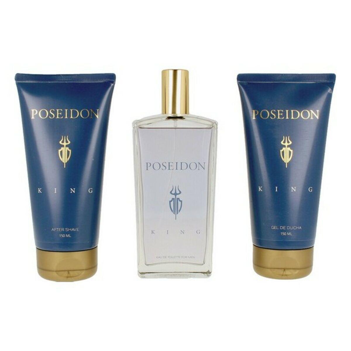 Parfumesæt til mænd Instituto Español Poseidon The King EDT 3 dele - Floral