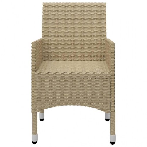 Bistrosæt til haven i polyrattan med glasbord - 3 dele, beige