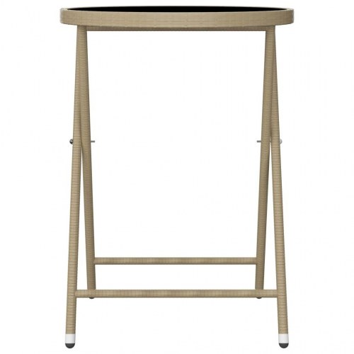 Bistrosæt til haven i polyrattan med glasbord - 3 dele, beige