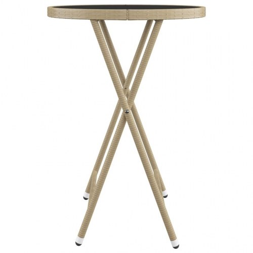 Bistrosæt til haven i polyrattan med glasbord - 3 dele, beige