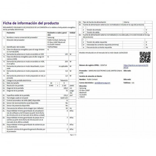 Smart TV Samsung 75" QLED 4K Ultra HD HDR (TQ75Q7F)