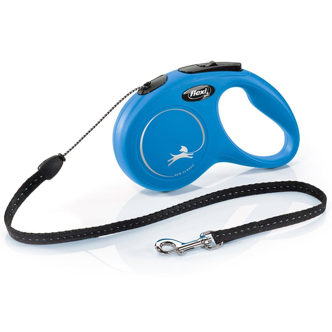 Hundesnor med rulle - flexi New Classic S, 5 m, blå billede