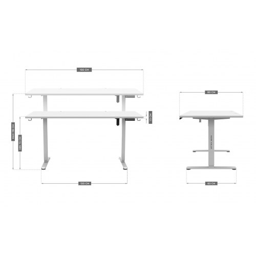 Hæve-/sænkebord MARK ADLER Electric Desk MA‑Leader 7.6 - Hvid