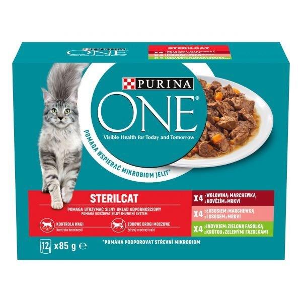 Vådfoder til kat – Purina One Sterilcat mix – 12 x 85 g billede
