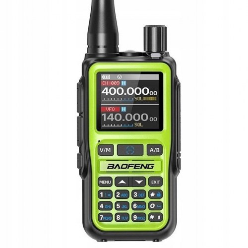 Walkie talkie BAOFENG UV-5R EU Mini USB-C Bluetooth VHF/UHF Aviation Band - grøn