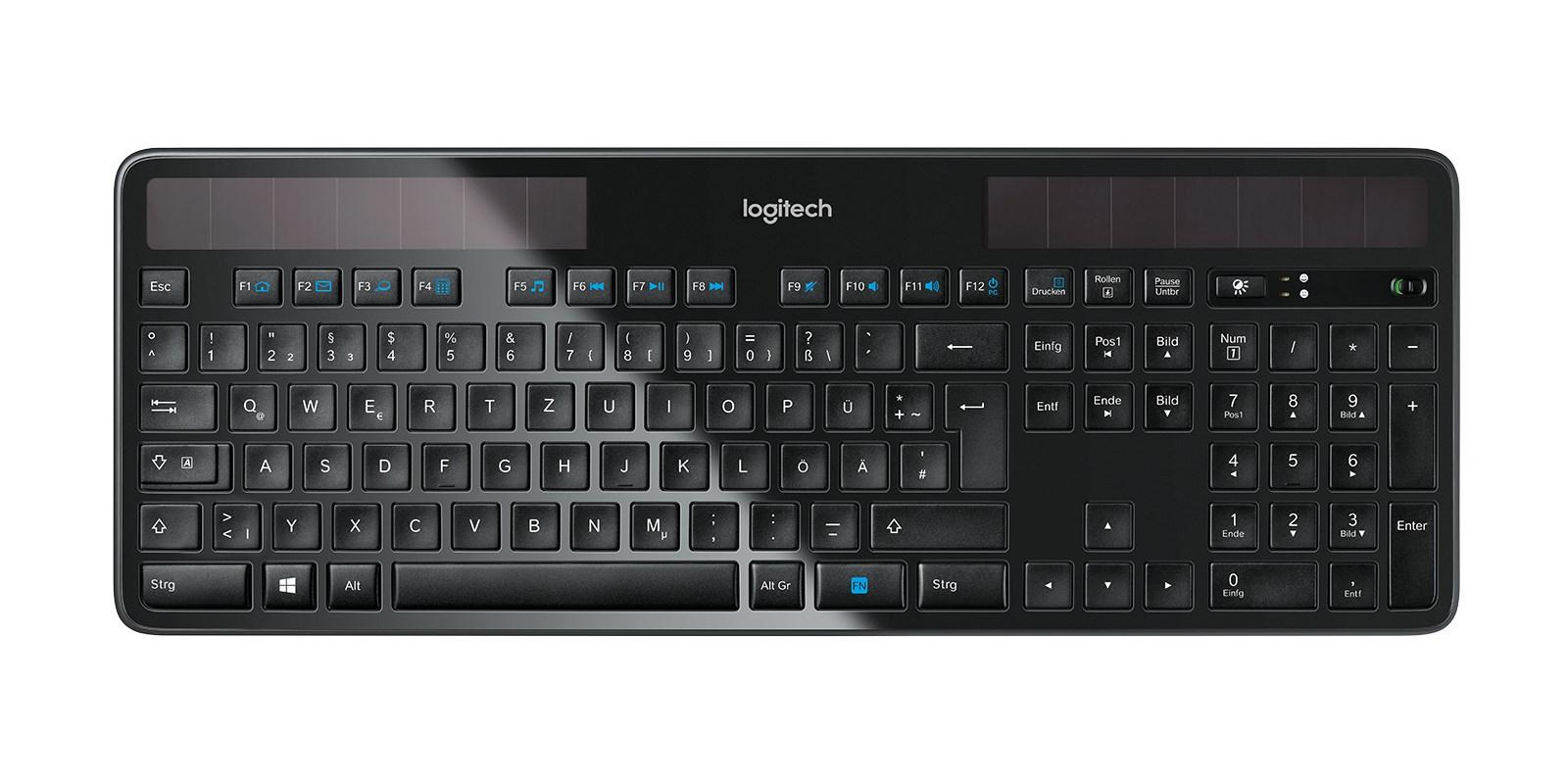Trådløst tastatur Logitech K750 solcelledrevet (fuld størrelse)