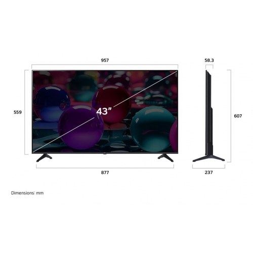 4K Smart TV LG UHD AI 43" (43UA73003LA) – 2025, sort
