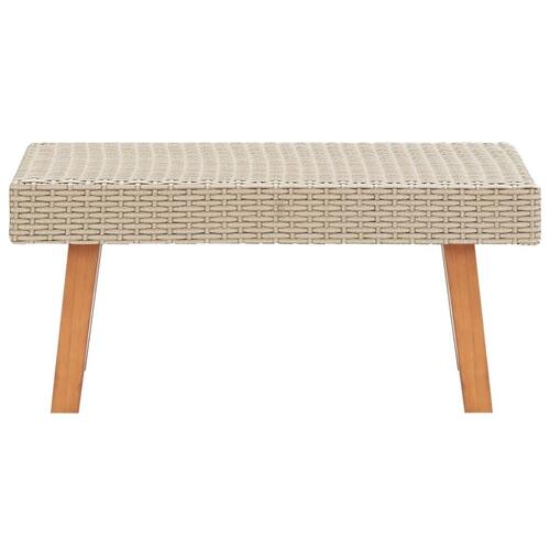 Loungesæt til haven 4 dele med hynder polyrattan beige