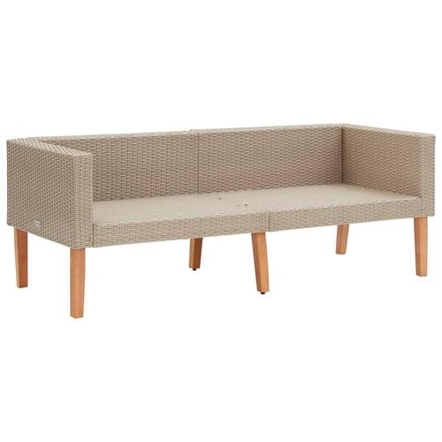 Loungesæt til haven 4 dele med hynder polyrattan beige