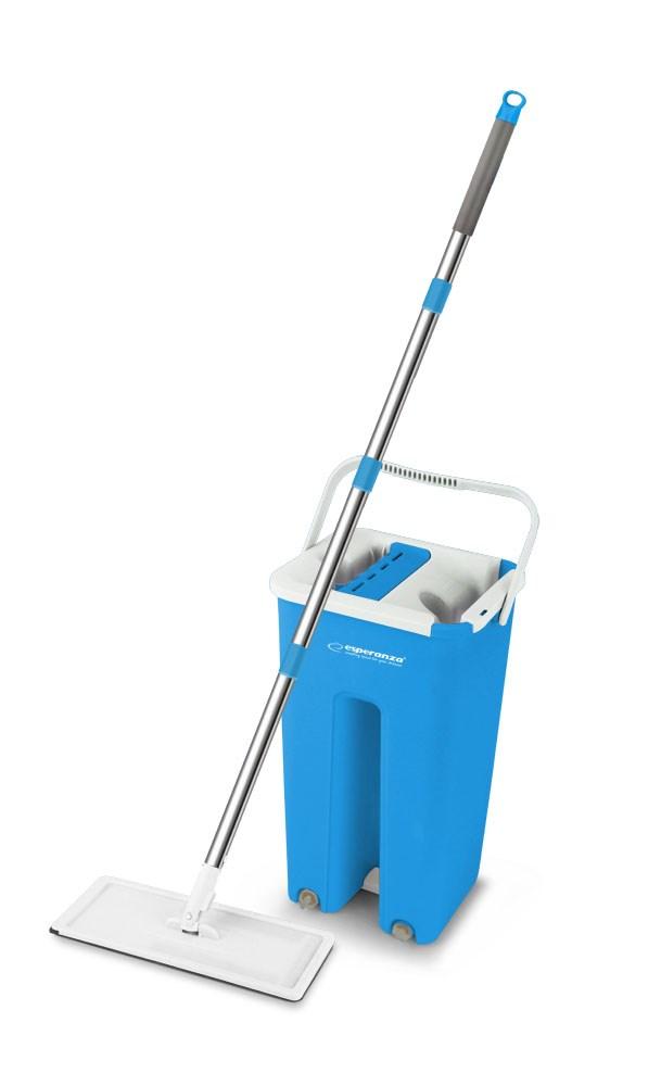 Gulvmoppe med spand - Esperanza Rotary Mop, blå/hvid billede