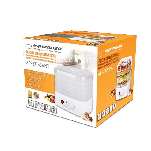 Maddehydrator – Esperanza EKD004, transparent/hvid, 250 W