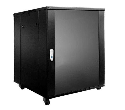 19" rackskab på hjul - CAYMON, 12U, 600 × 600 mm