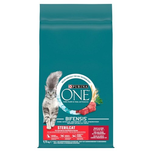 Kattemad tørfoder Purina ONE Sterilcat oksekød 9,75 kg