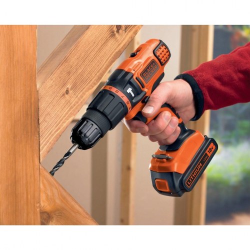 Boremaskine/Skruemaskine 18 V – Black+Decker BDCH188N, 1.350 o/min, sort/orange