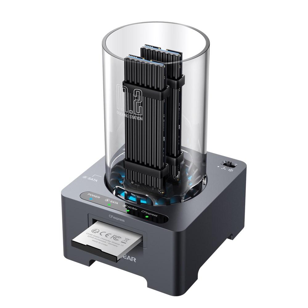 Dockingstation til SSD M.2 – GRAUGEAR G‑M2DK‑CR‑10G, USB‑C 10 Gbit/s, grå
