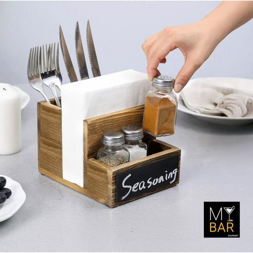 Krydderihylde i træ My Bar 14,5 × 18 × 12 cm (6 enheder)