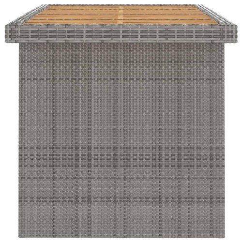 Udendørs spisebordssæt 7 dele med hynder polyrattan grå