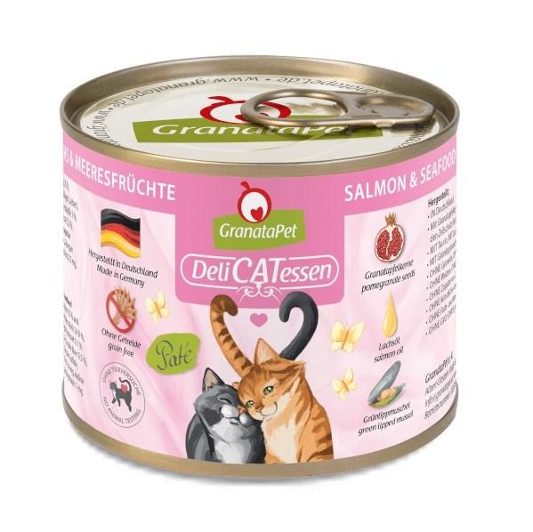 Vådfoder til kat – GranataPet DeliCATessen laks og skaldyr 200 g