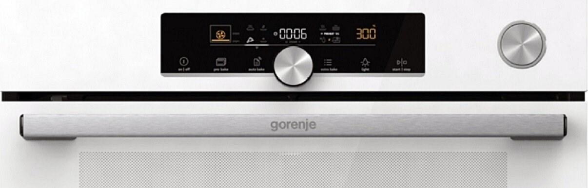 Indbygningsovn Gorenje BPSA6747A08WG – hvid, 77 l, damp