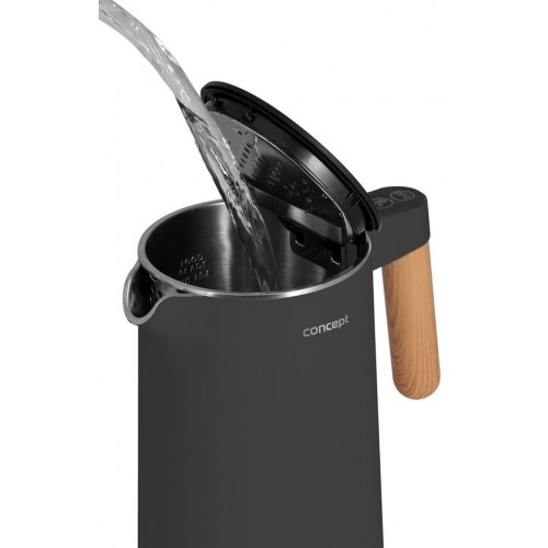 Elkedel CONCEPT RK3302 – antracit, 1,5 l, justerbar temperatur