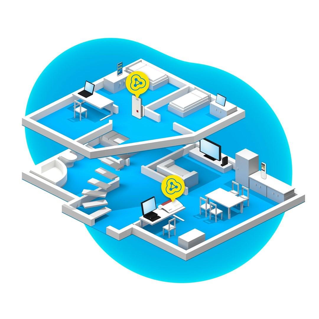 WiFi forstærker FRITZ!Repeater 2400 - 1733 Mbit/s, hvid billede