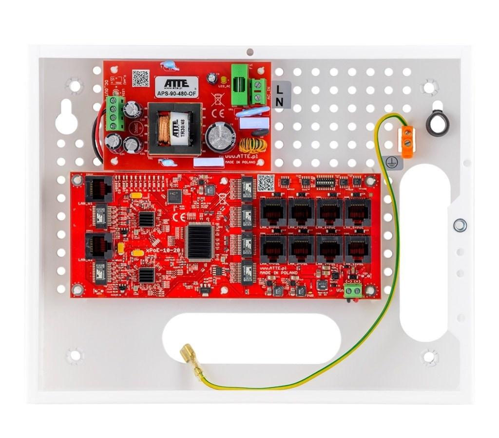 Netværksswitch Atte IP-8-20-E til 8 IP-kameraer