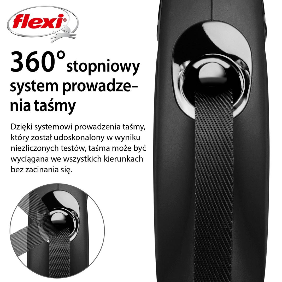 Hundeline med automatisk oprul - flexi New Classic, 5 m, sort billede