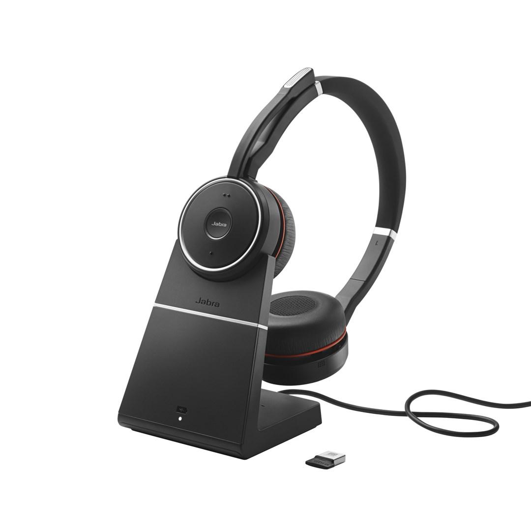 Trådløse høretelefoner Jabra Evolve 75 SE UC Stereo med ladestand billede