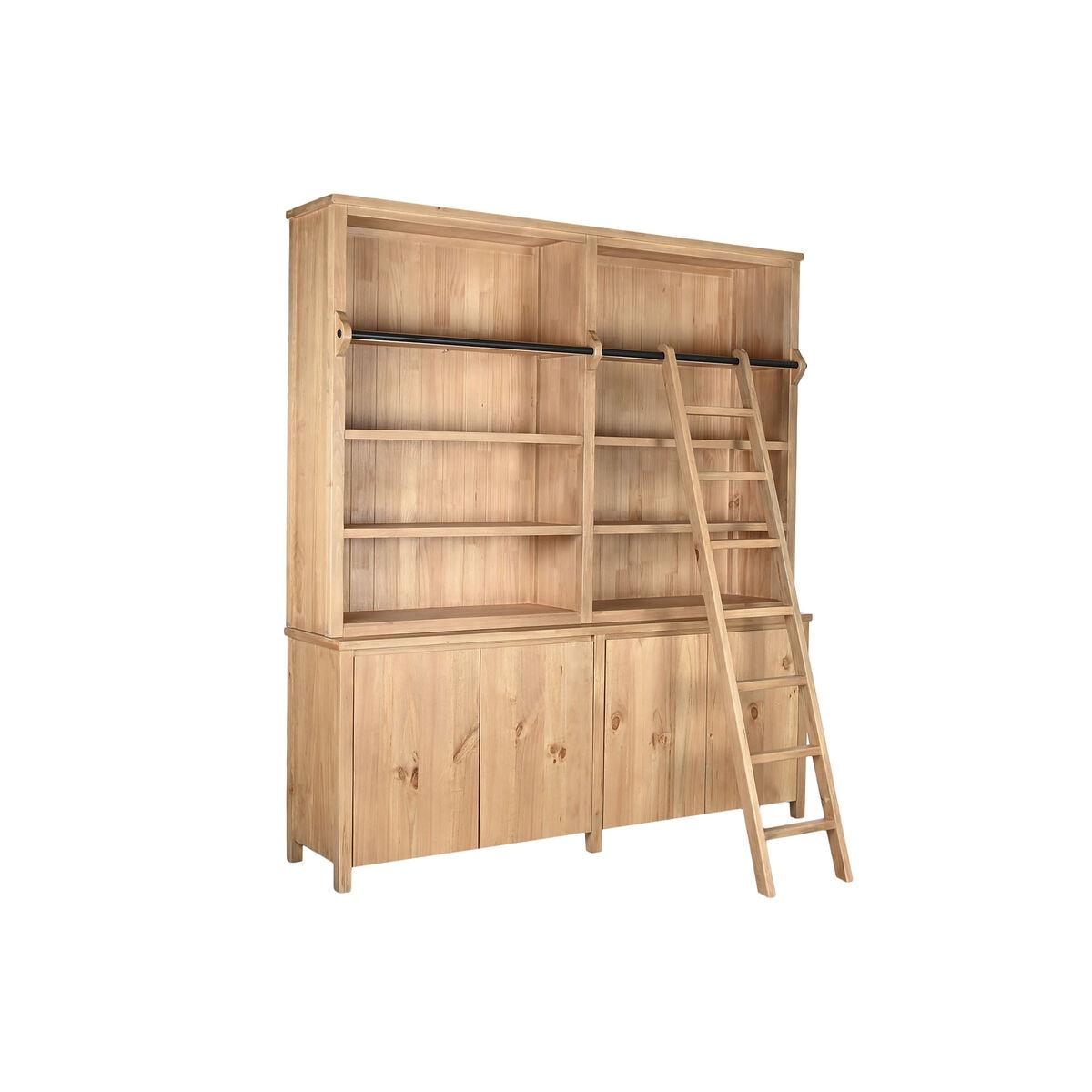 Bogreol med skab - brun, 200 × 45 × 220 cm