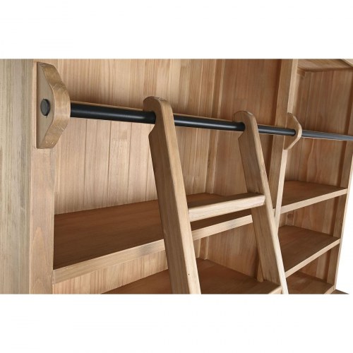 Bogreol med skab - brun, 200 × 45 × 220 cm