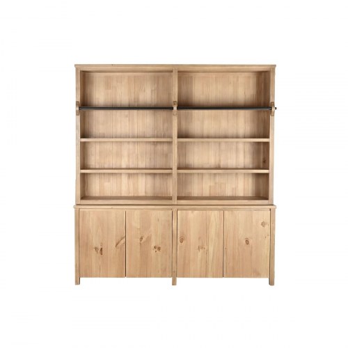 Bogreol med skab - brun, 200 × 45 × 220 cm