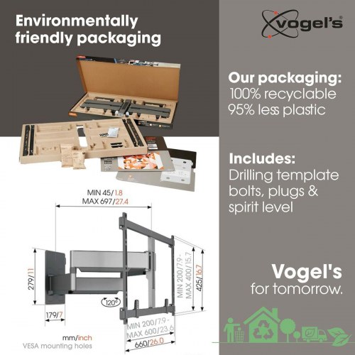 Vægbeslag til TV Vogel's TVM5855, sort, 55"-100"