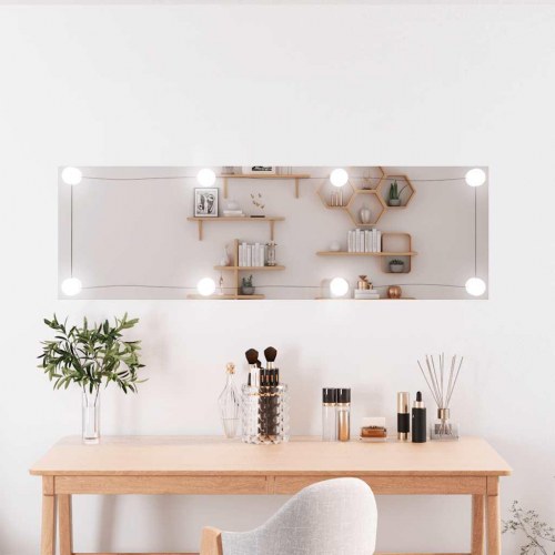 Vægspejl med LED-lys 30 × 100 cm - rektangulært glas