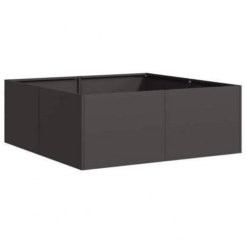 Plantekasse i stål 80 × 80 × 30 cm - sort højbed til have og terrasse