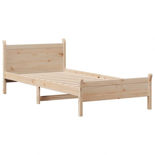 Sengeramme 90x200 cm i massivt fyrretræ - enkeltseng med lamelbund
