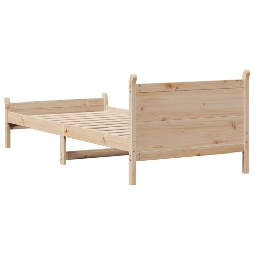 Sengeramme 90x200 cm i massivt fyrretræ - enkeltseng med lamelbund