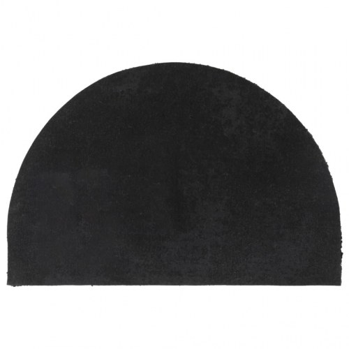 Halvrund dørmåtte i coir - 40 × 60 cm, sort