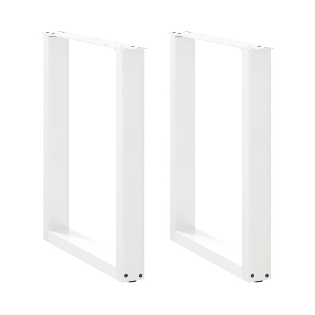 Spisebordsben U-formet 2 stk. hvid 60 x (72-73) cm stål