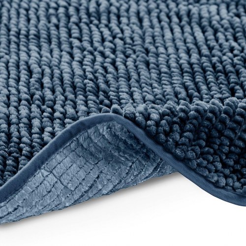 Badeværelsesmåtte RESTILO Bati chenille - marineblå, 70 x 120 cm