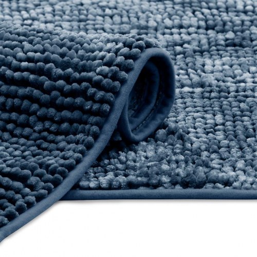 Badeværelsesmåtte RESTILO Bati chenille - marineblå 60 x 90 cm