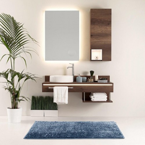Badeværelsesmåtte RESTILO Bati chenille - marineblå 60 x 90 cm