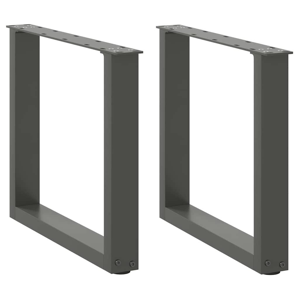 Sofabordsben U-formet 2 stk. antracit 50x(42-43) cm stÃ¥l