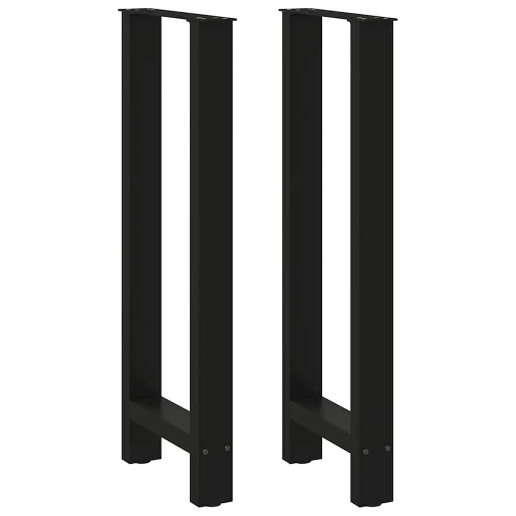 vidaXL barbordsben sort 2 stk. 50x(100-101) cm stål