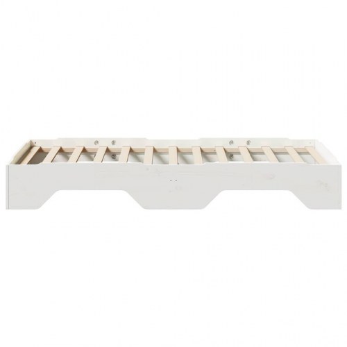 Sengeramme uden madras stabelbar 100x200 cm massivt træ hvid