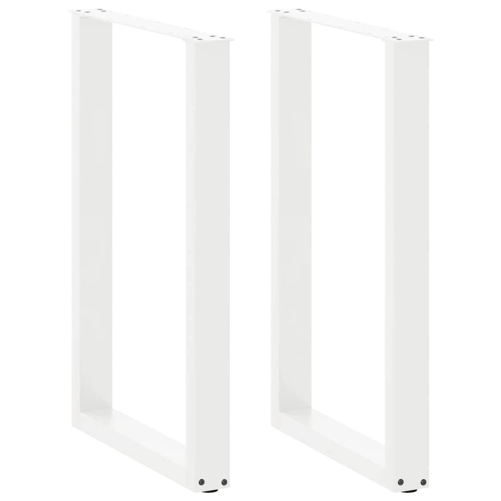 Barbordsben U-formet 2 stk. hvid 60x(90-91) cm stÃ¥l
