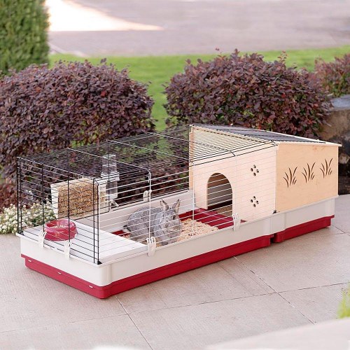 Kaninbur FERPLAST Krolik 140 Plus – sammenklappeligt bur med hus