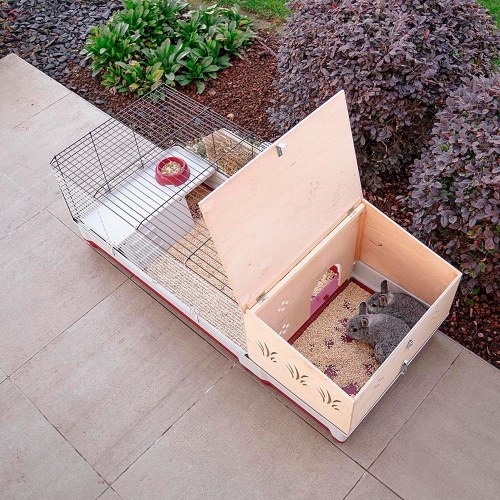 Kaninbur FERPLAST Krolik 140 Plus – sammenklappeligt bur med hus