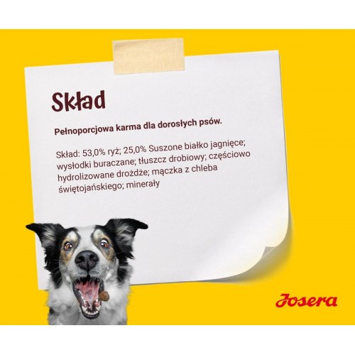 Hundefoder tørfoder JOSERA Lam med ris – 12,5 kg